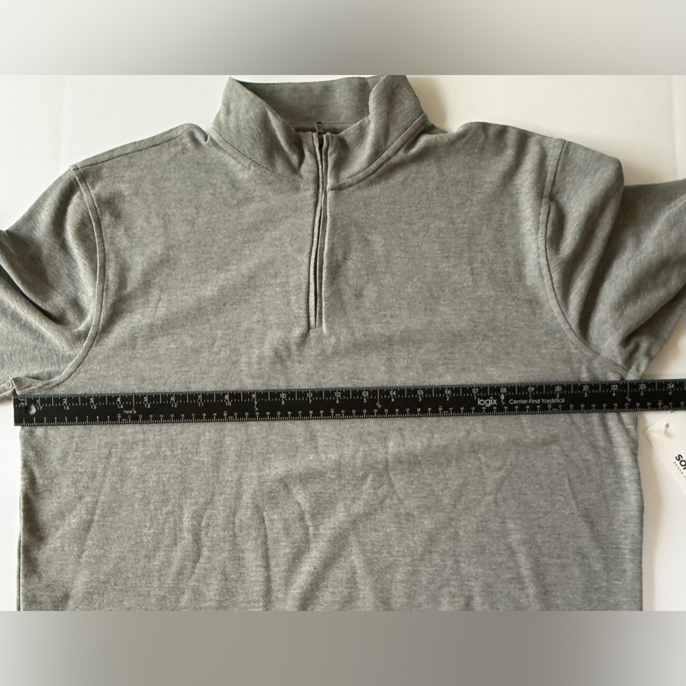 NWT Sonoma Men’s Essential Pique Quarter-Zip Heather Gray Size L - Picture 7 of 13
